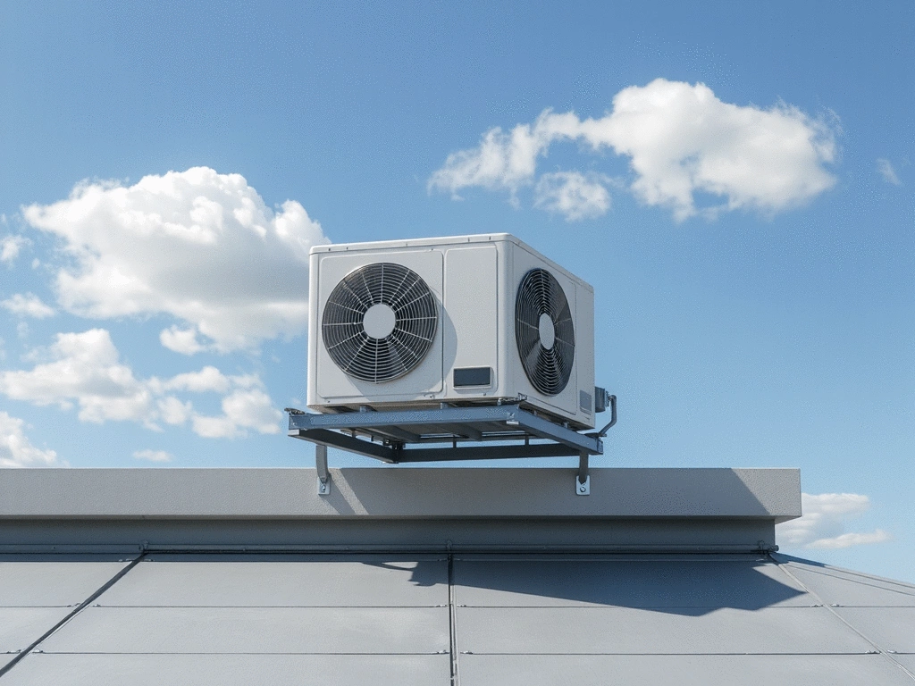 Supportage toiture plate pour unités extérieures de climatisation