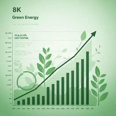 Financial graph showing cost savings from solar energy