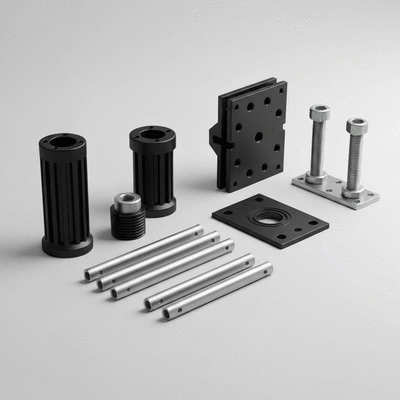 Big Foot support system components on a clean surface