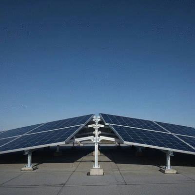 Système de support Big Foot installé sur un toit avec des panneaux solaires